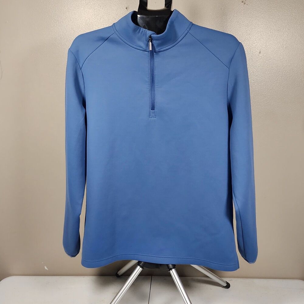 Kirkland Signature Mens 1/4 Zip Pullover Sweater Medium M Blue Performance Golf